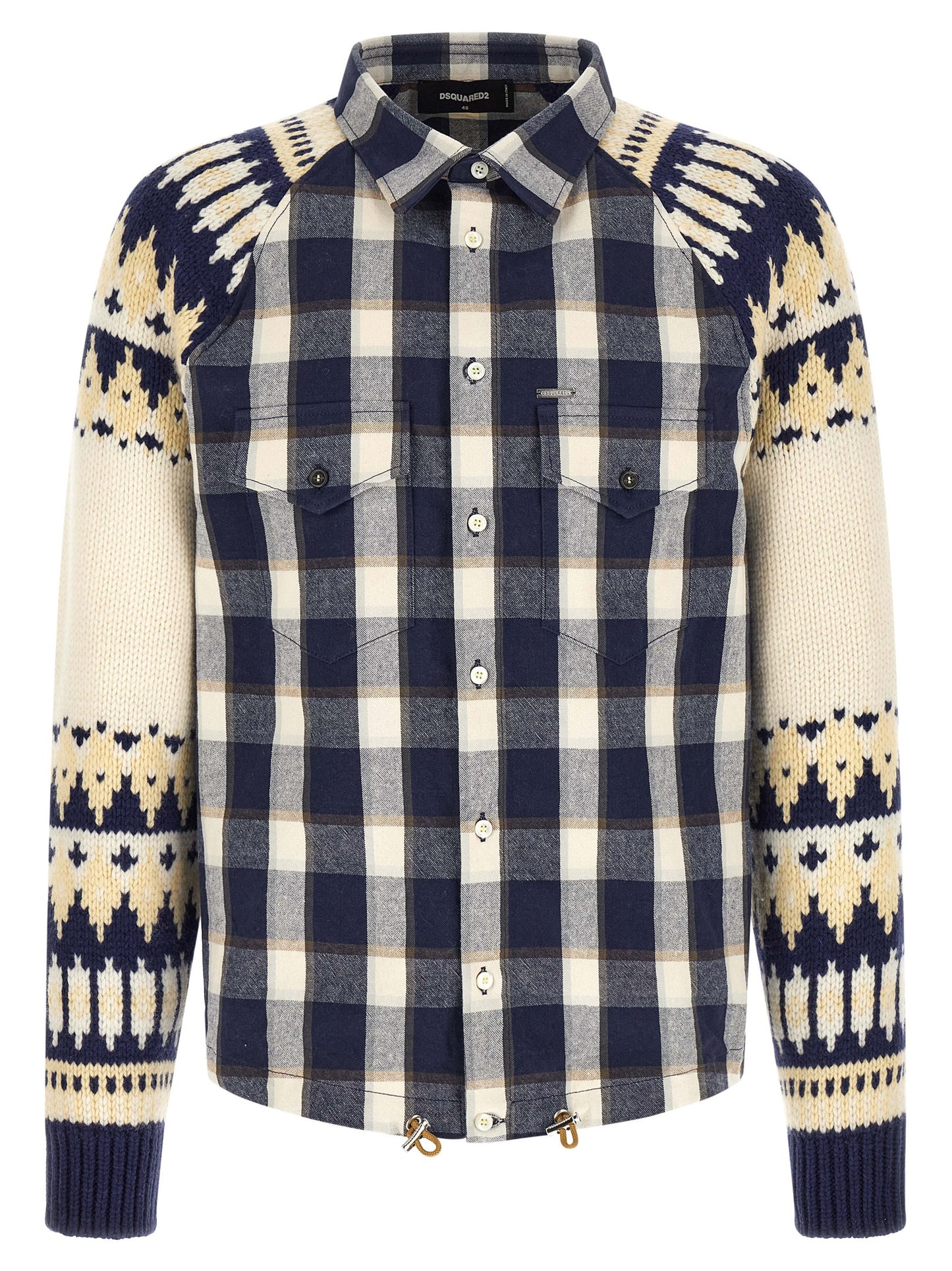 Dsquared² Men's Cotton Flannel Shirt - Multicolor Jacquard
