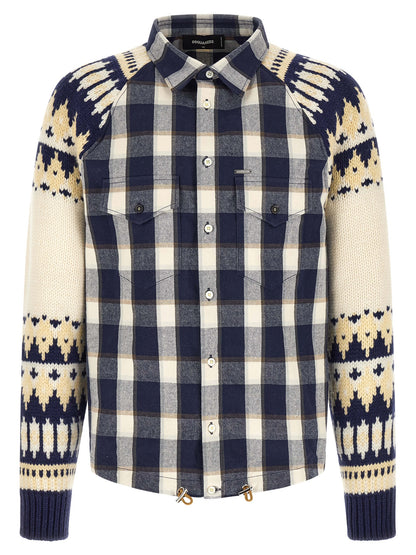 Dsquared² Men's Cotton Flannel Shirt - Multicolor Jacquard