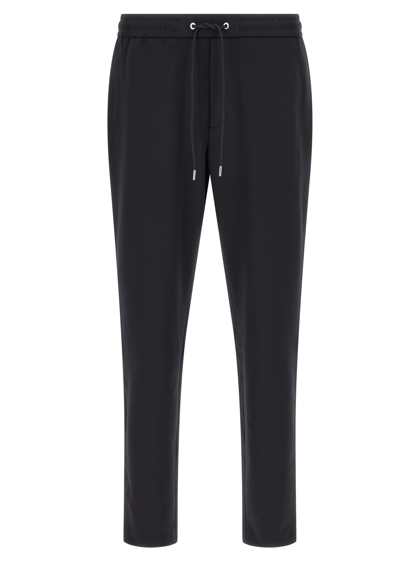 Joggers by Moncler for men in polyamide felt black features an sartorial tapered-leg and long with a cut for a sartorial finish.