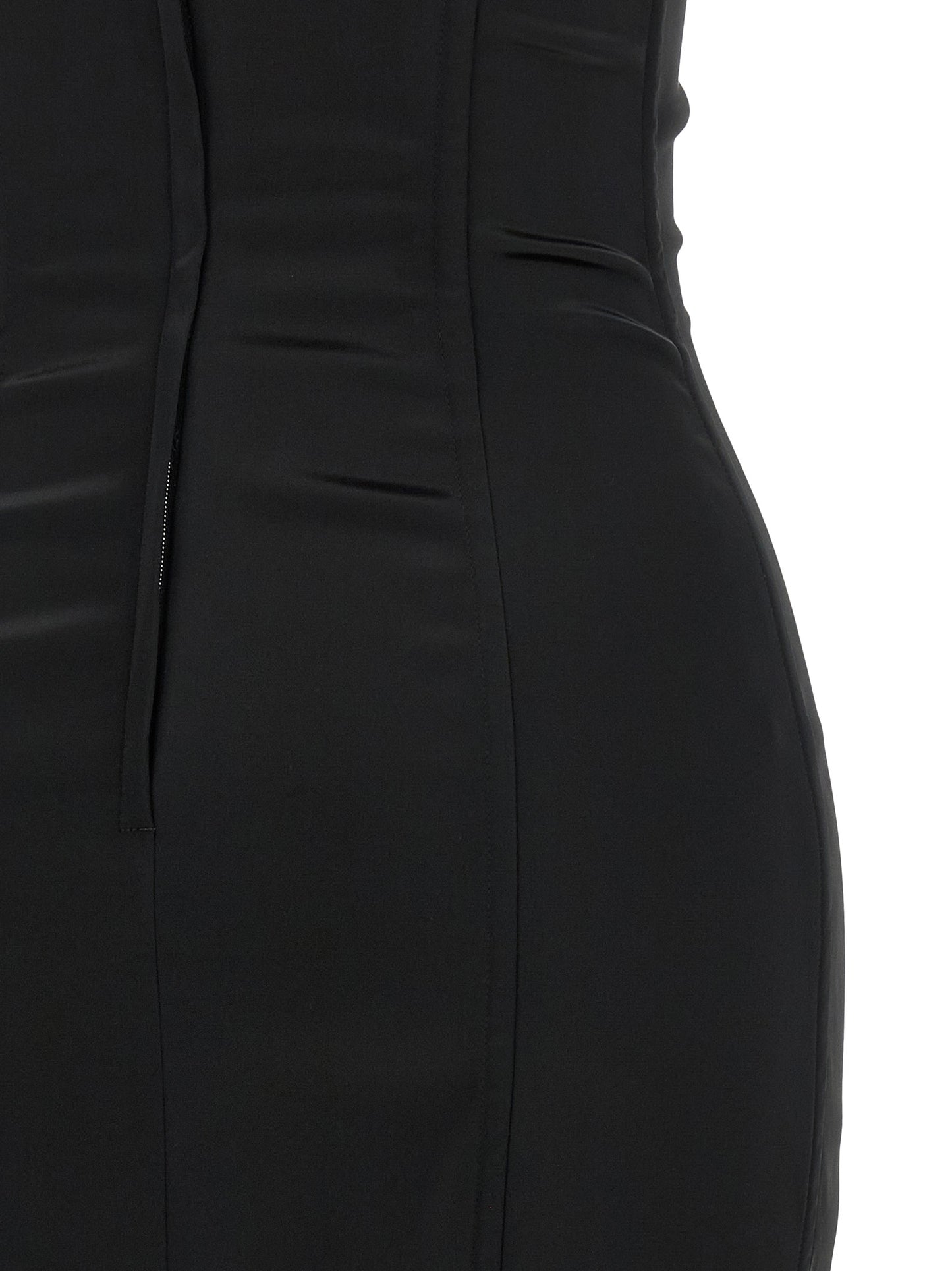 Dolce & Gabbana Women's Sweetheart Neck Polyamide Satin & Silk Midi Dress - Black