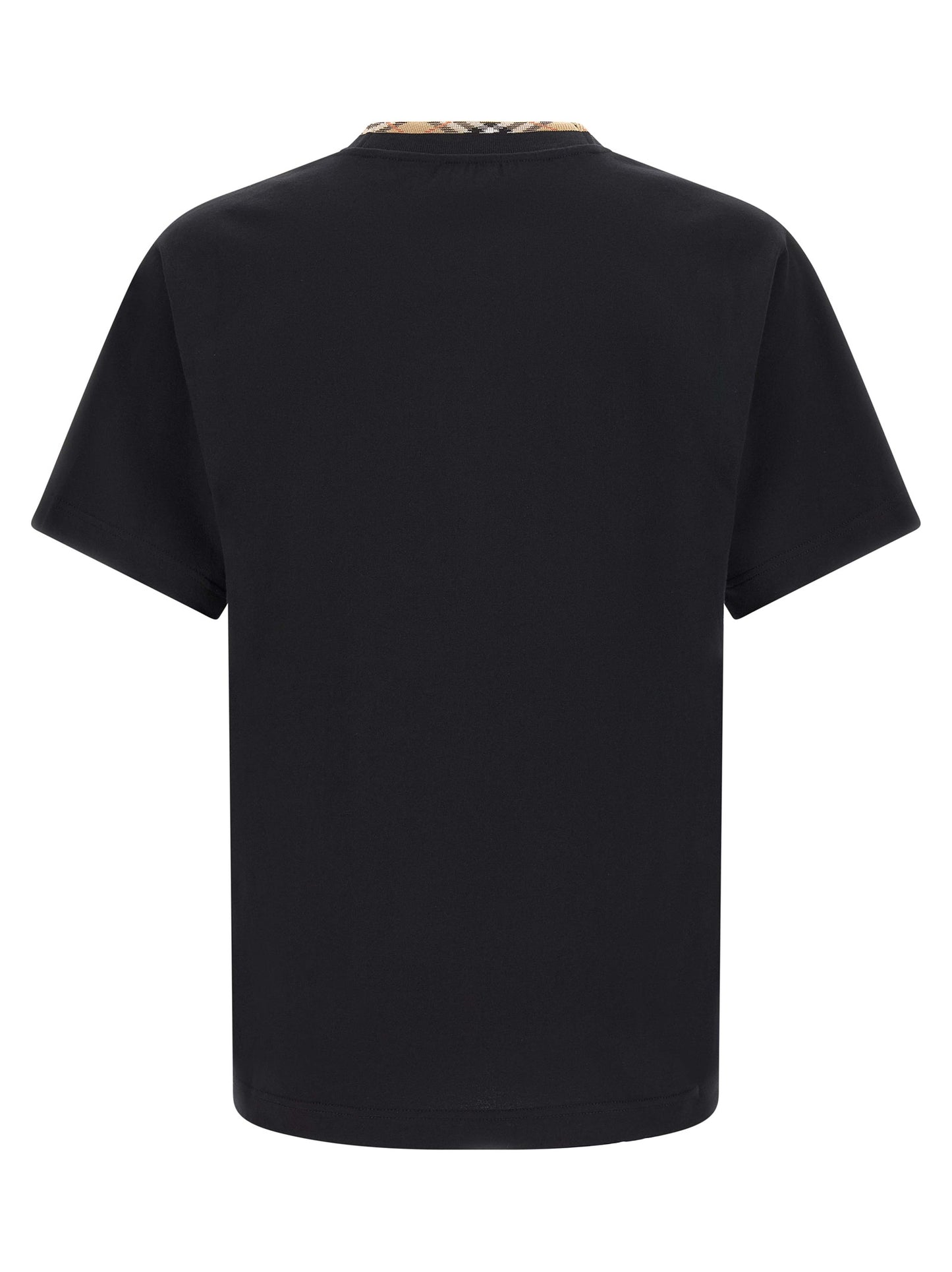 T-Shirt by Burberry for men in cotton black showcases a dramatic silhouette, elegantly detailed with a dramatic and for a truly dramatic finish.
