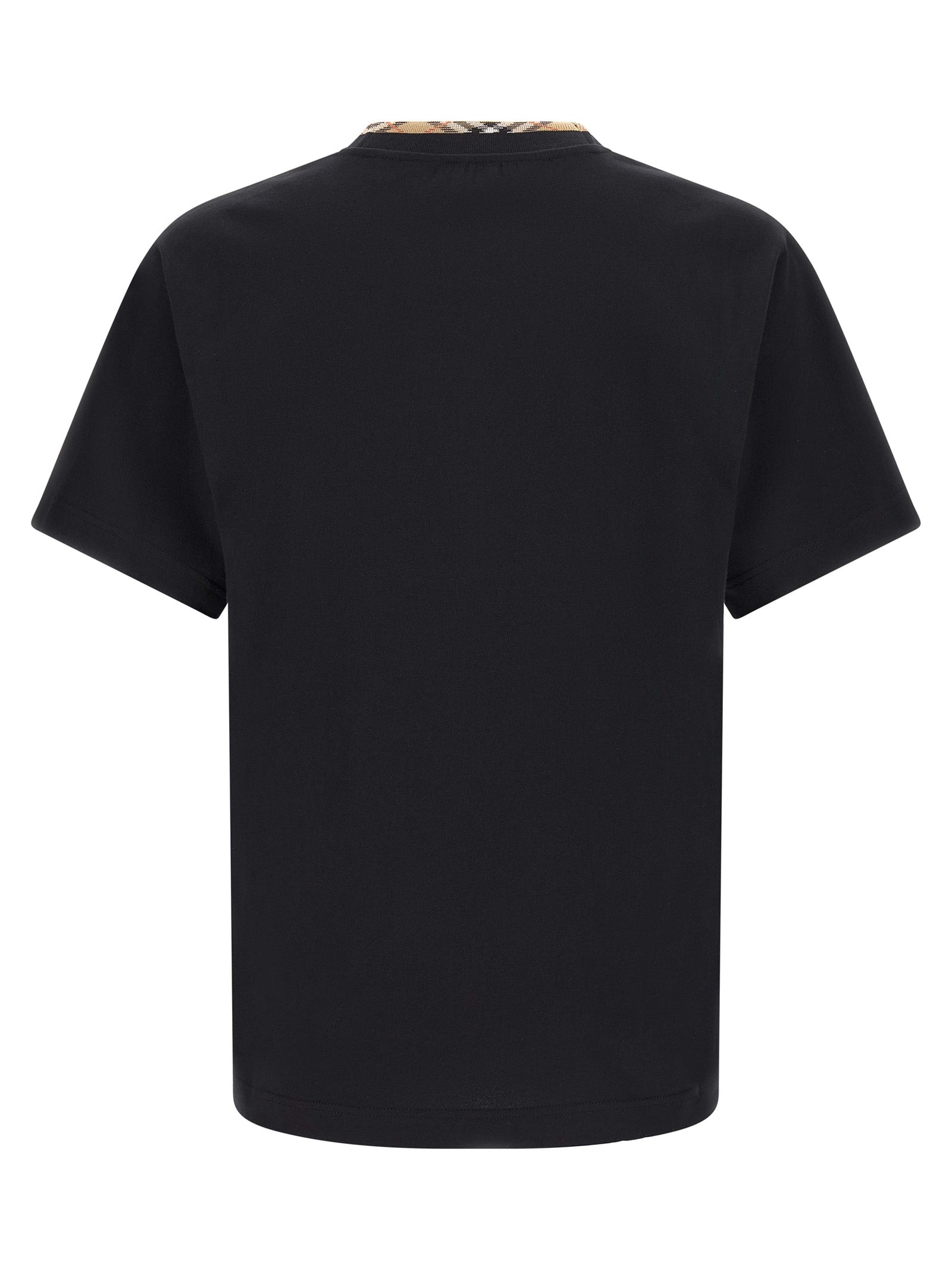 T-Shirt by Burberry for men in cotton black showcases a dramatic silhouette, elegantly detailed with a dramatic and for a truly dramatic finish.