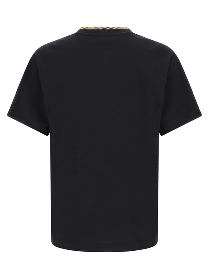 T-Shirt by Burberry for men in cotton black showcases a dramatic silhouette, elegantly detailed with a dramatic and for a truly dramatic finish.