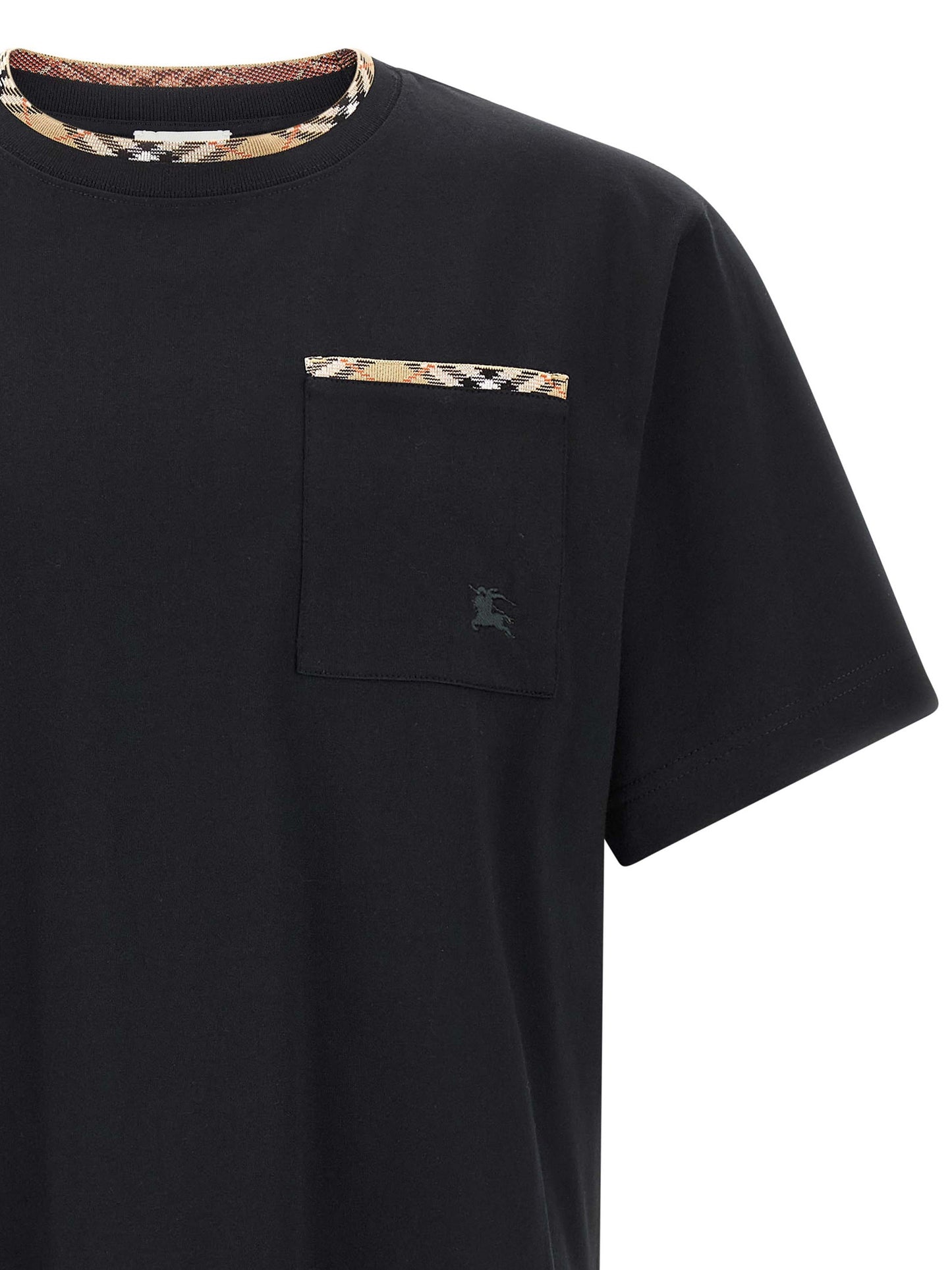 T-Shirt by Burberry for men in cotton black features an edgy silhouette, meticulously detailed with a sophisticated and for a truly edgy finish.