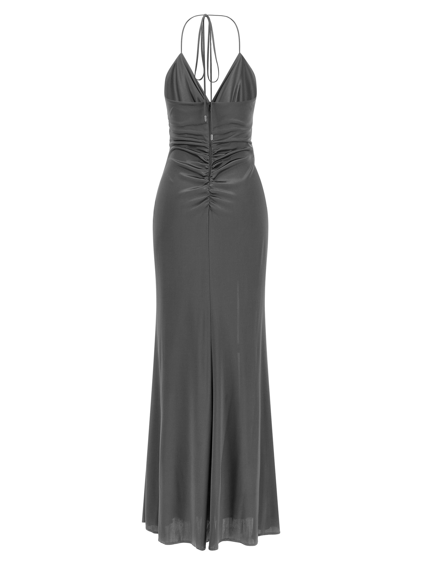 Dress by PINKO for women in acetate gray features an magnificent silhouette, artfully detailed with a magnificent and that flows into an magnificent long.