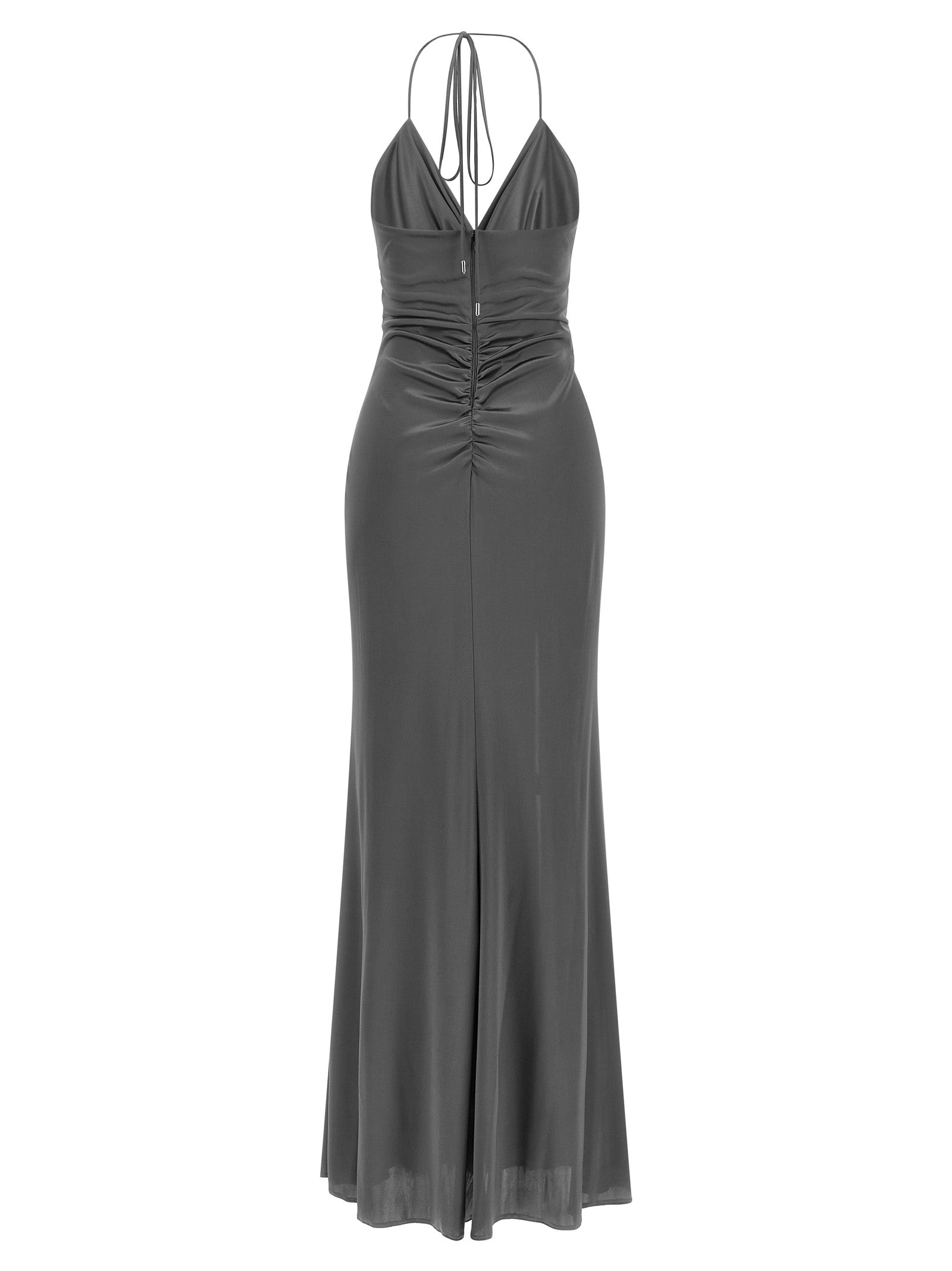 Dress by PINKO for women in acetate gray features an magnificent silhouette, artfully detailed with a magnificent and that flows into an magnificent long.