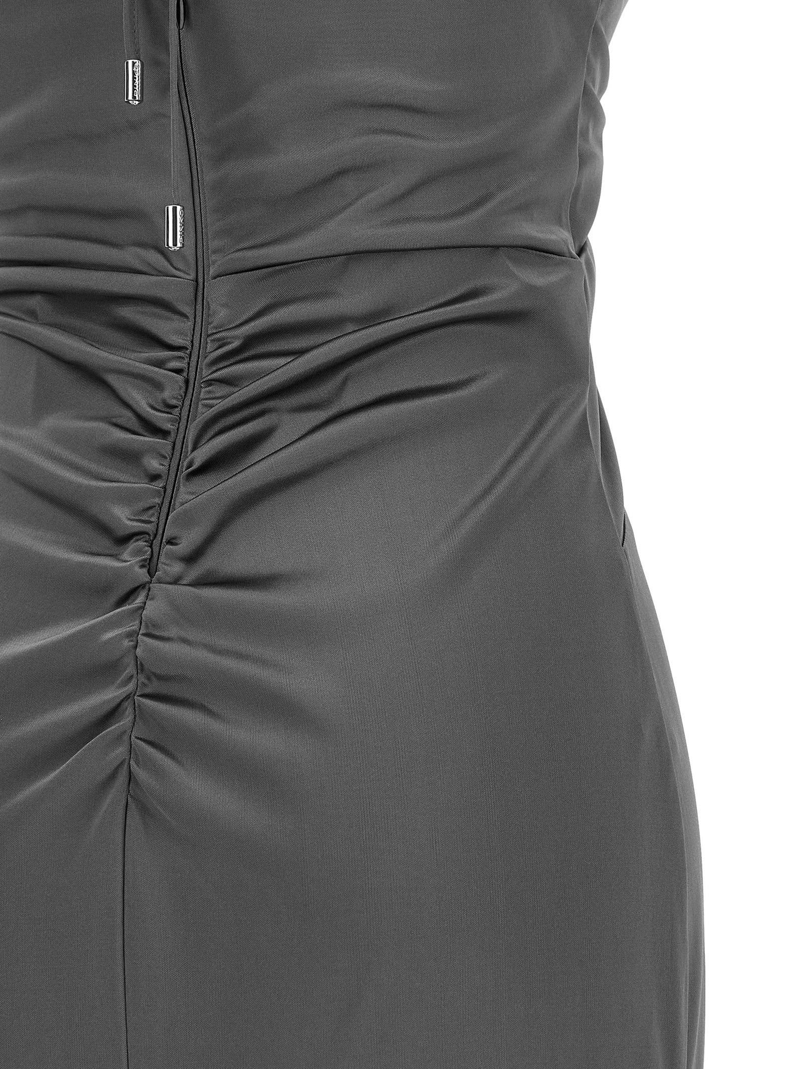 Dress by PINKO for women in acetate gray showcases a striking silhouette, elegantly detailed with a , refined , and a striking long for a striking finish.