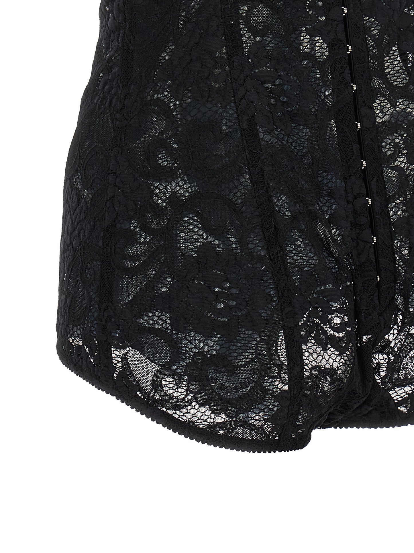 Corset Top by Dolce & Gabbana for women in polyamide polyester satin black & floral presents a uncompromising silhouette, artfully detailed with a uncompromising and for a sophisticated, uncompromising finish.