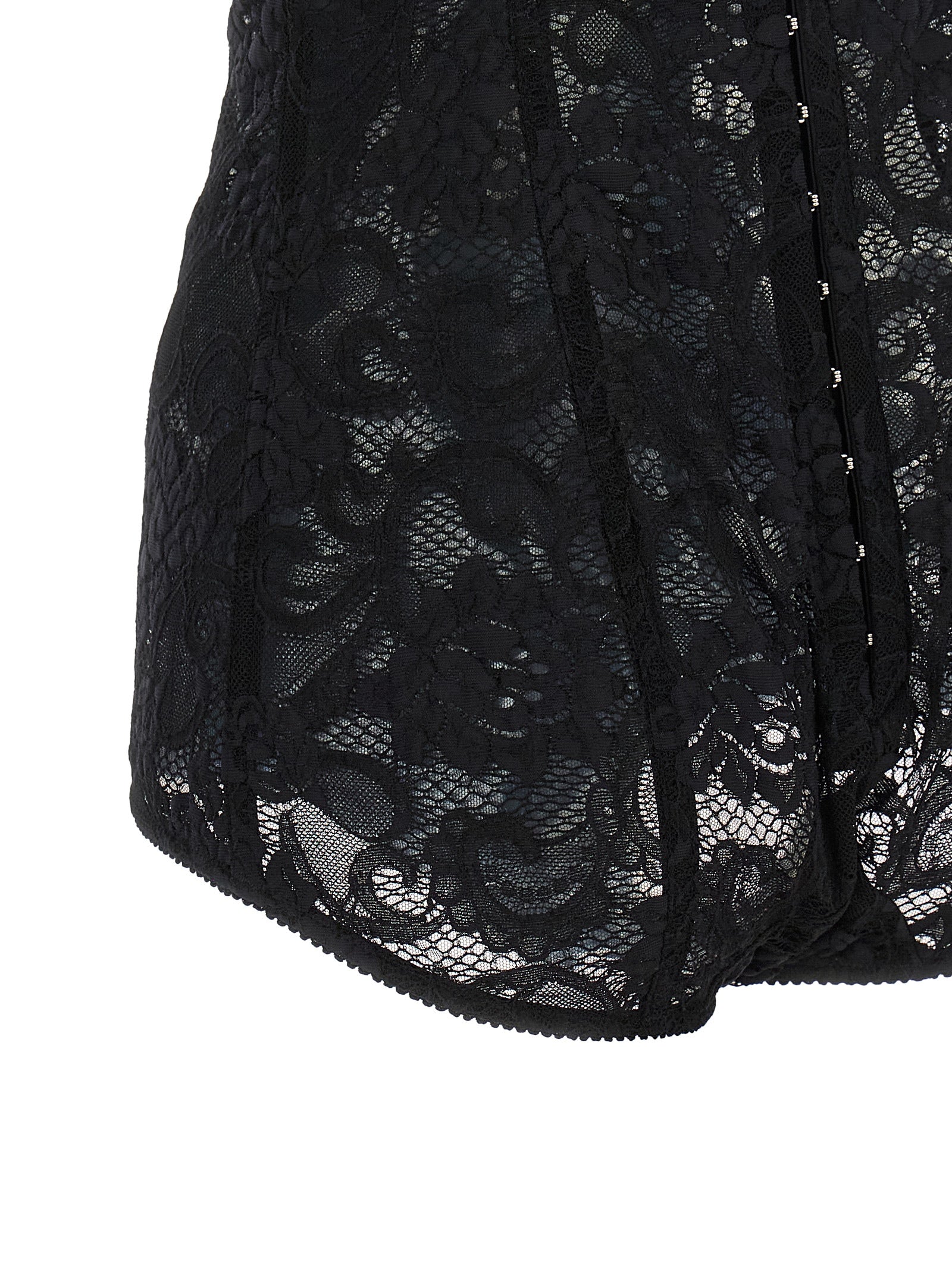 Corset Top by Dolce & Gabbana for women in polyamide polyester satin black & floral presents a uncompromising silhouette, artfully detailed with a uncompromising and for a sophisticated, uncompromising finish.