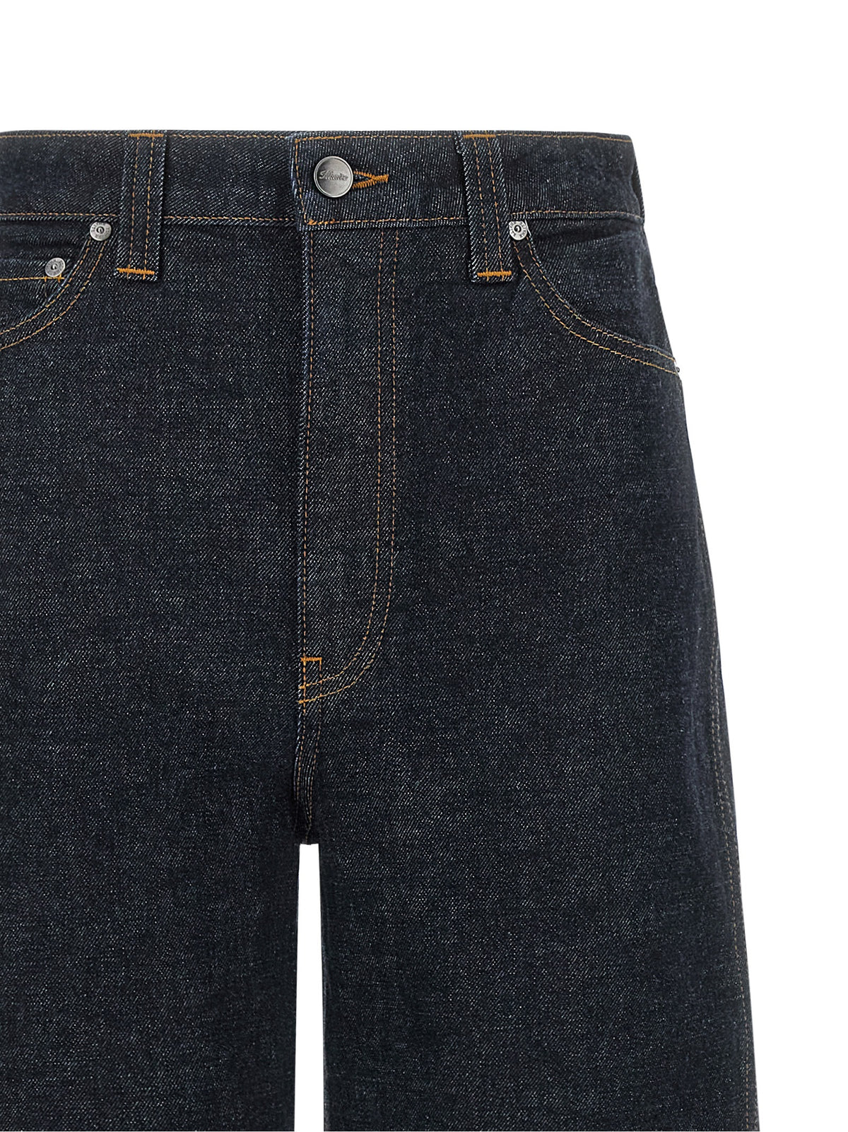 Khaite Women's Flared Wide High Rise Polyurethane Denim Cotton & Leather Jeans - Blue Indigo Mustard Signature