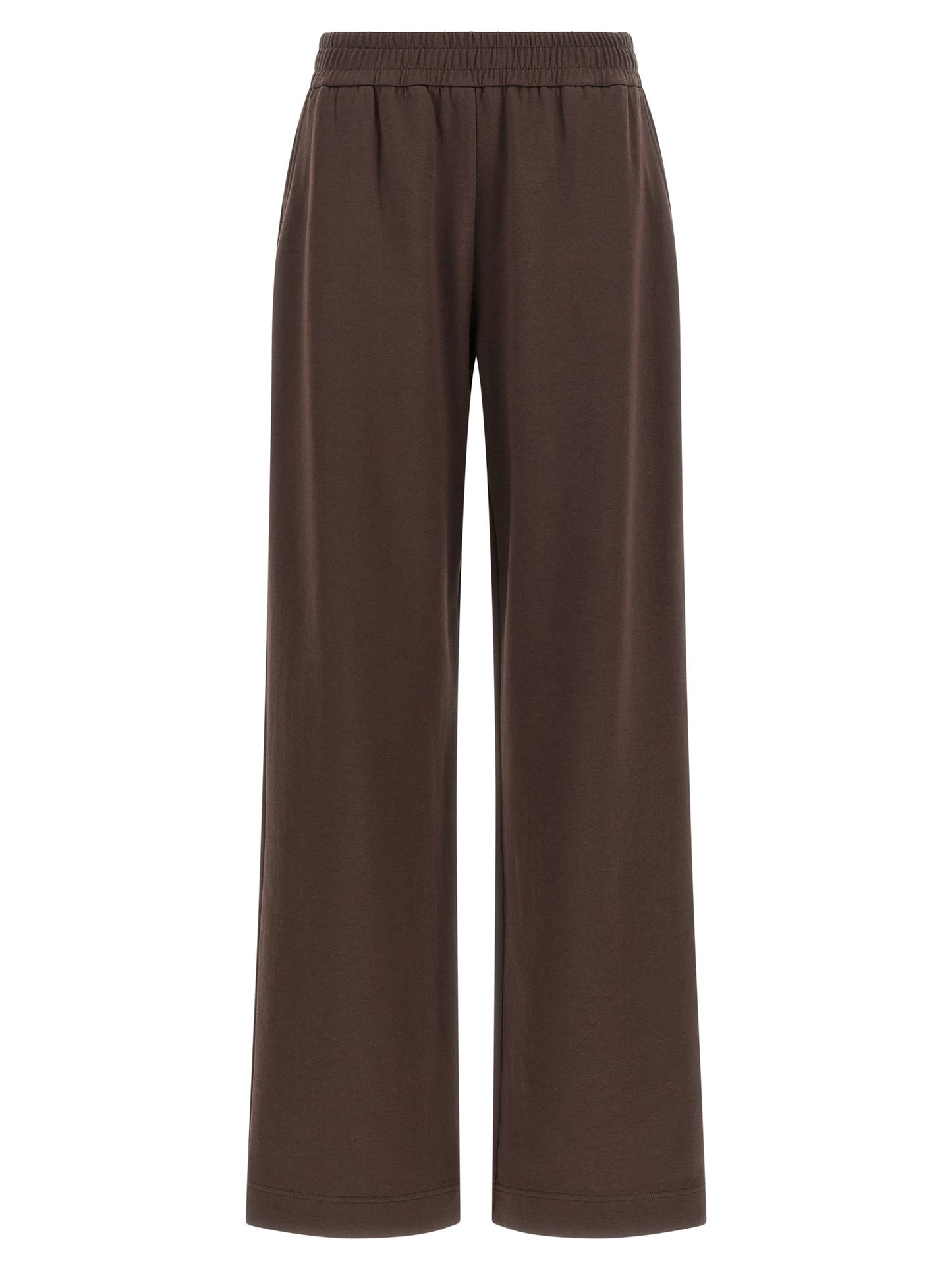 Joggers by Moncler for women in cotton felt brown features an sartorial relaxed-fit & wide and long with a cut for a sartorial finish.