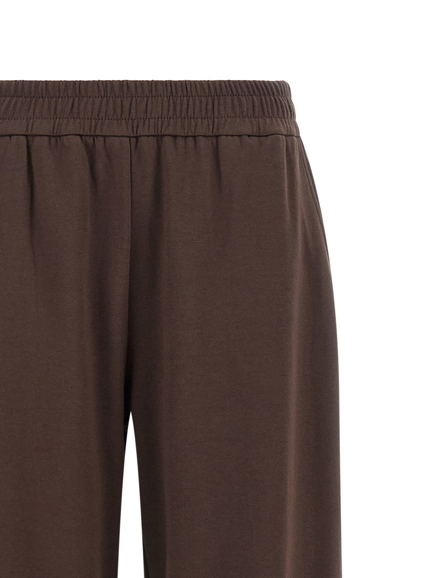 Joggers by Moncler for women in cotton felt brown features a polished silhouette with a polished relaxed-fit & wide, reaching a polished long and finished with a polished .