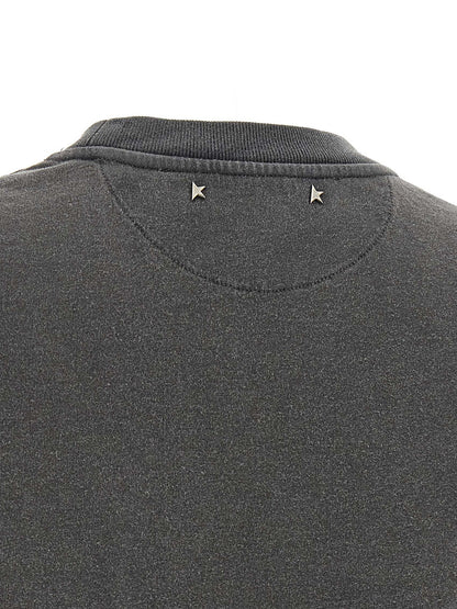 T-Shirt by Golden Goose for women in cotton dark-gray, gray & transparent showcases a dramatic silhouette, elegantly detailed with a dramatic and for a truly dramatic finish.