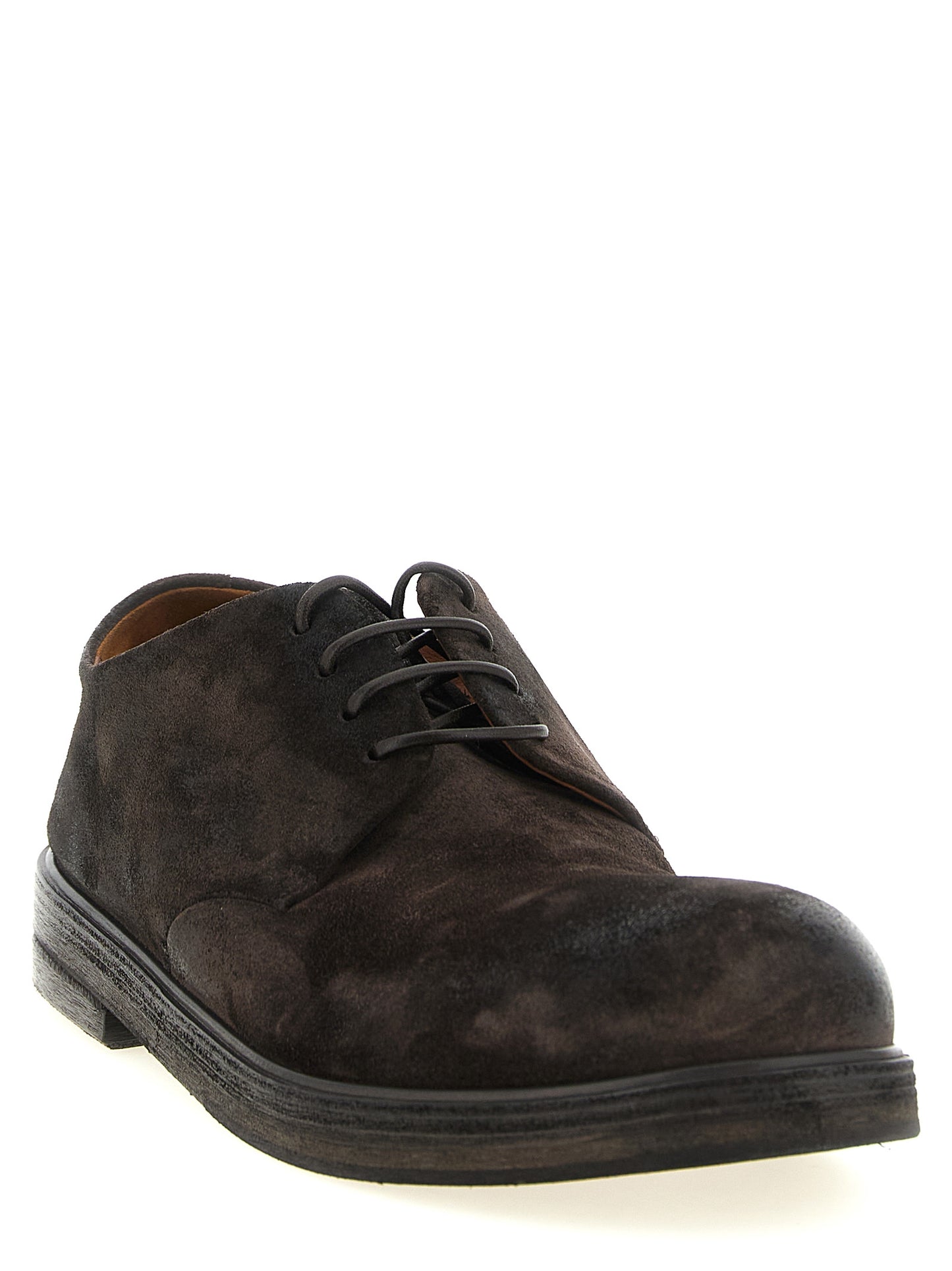 Derby Shoes by Marsell for men in calfskin leather brown & natural showcases a impeccable silhouette as Blake Men's Calfskin Leather Derby Shoes, artfully designed with a impeccable and refined for a impeccable finish.