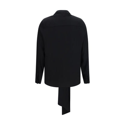 Blouse by Burberry for women in silk black, pearl & signature showcases a sleek silhouette, elegantly detailed with a sleek v-neck neckline and for a sleek finish.