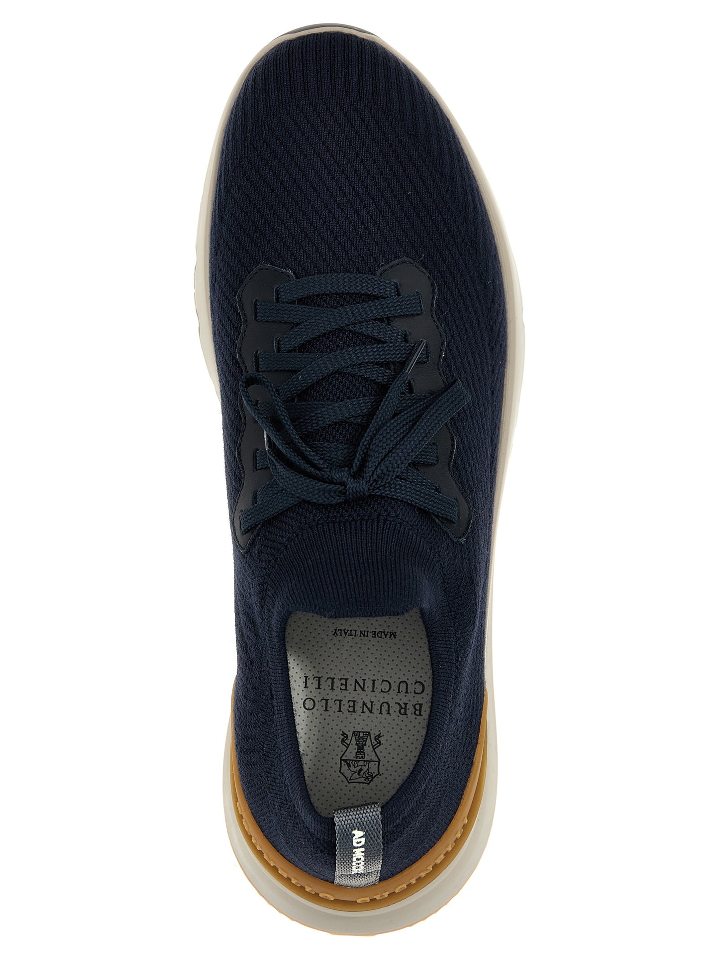 Athletic Sneakers by Brunello Cucinelli for men in wool blue features an exquisite silhouette, showcasing the premium low-top style of the Men's Low Top Wool Athletic Sneakers with an exquisite finish.