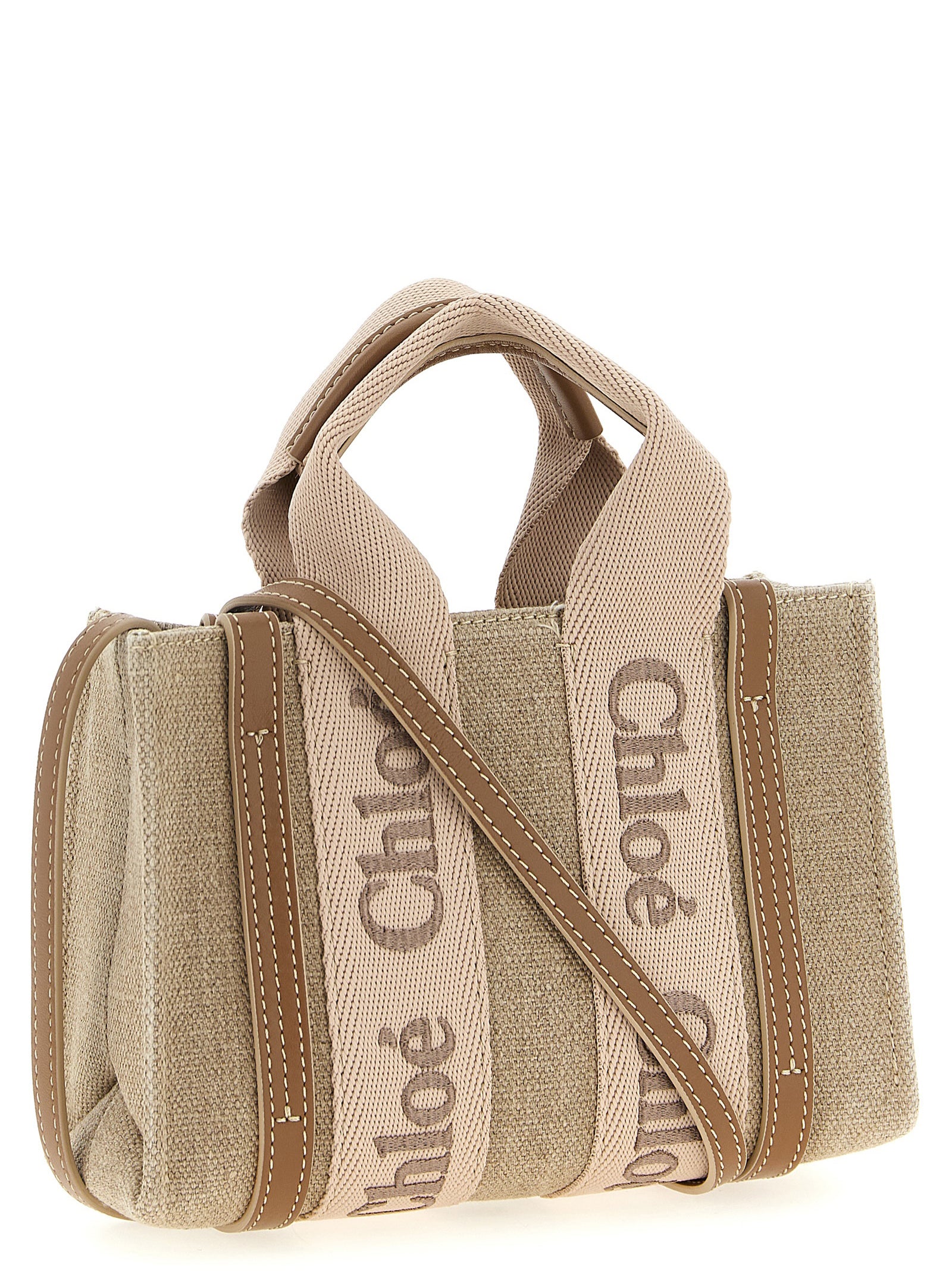 Mini Handbag by Chloé for women in cotton polyester canvas multicolor & pink features a signature silhouette, showcasing a secure and signature with versatile shoulder-strap, adjustable-strap & handle for a sophisticated look.