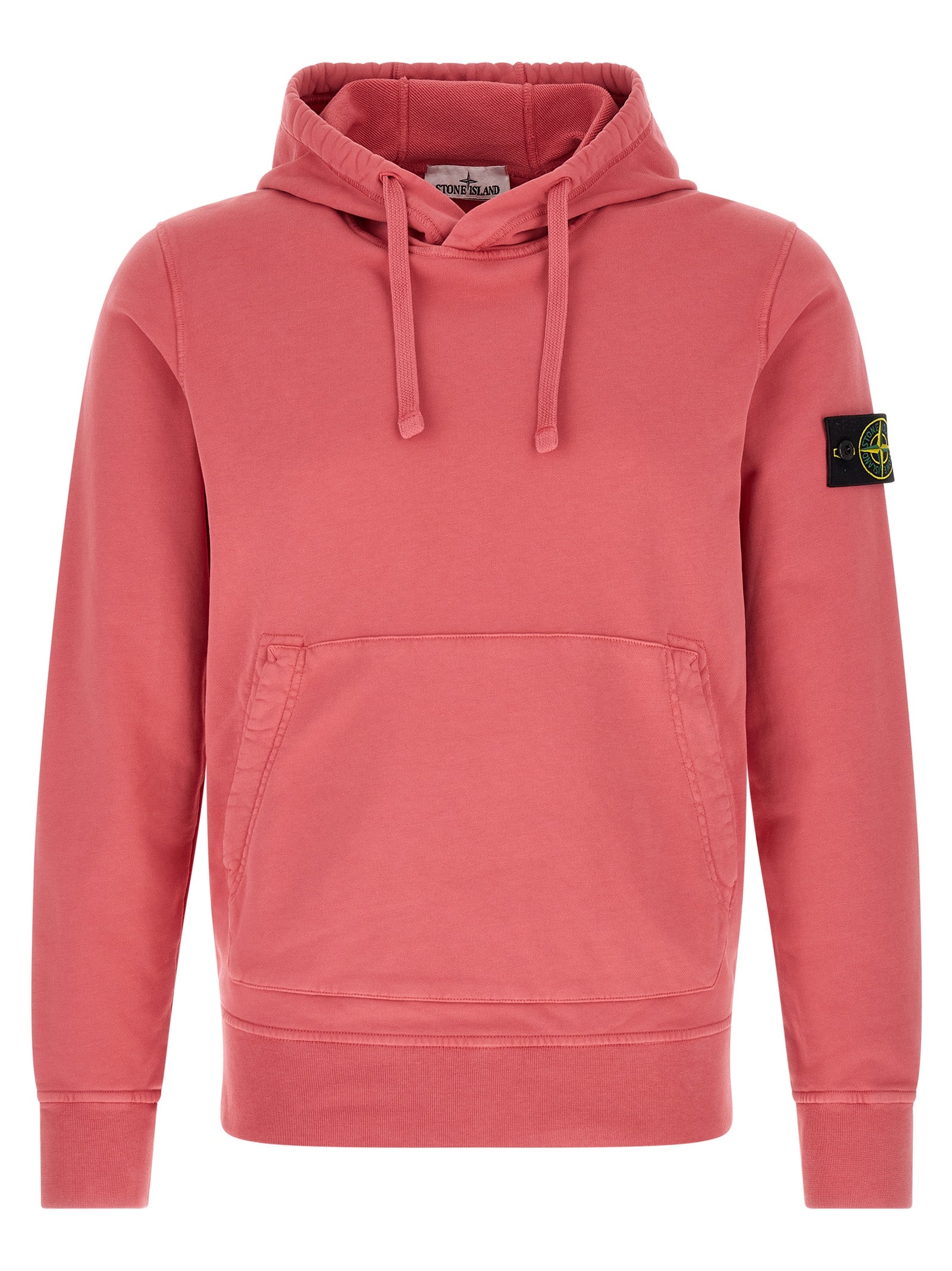 Sweatshirt Hoodie by Stone Island for men in organic cotton multicolor & pink showcases a city-ready silhouette, artfully detailed with a signature hooded neckline and for a city-ready finish.