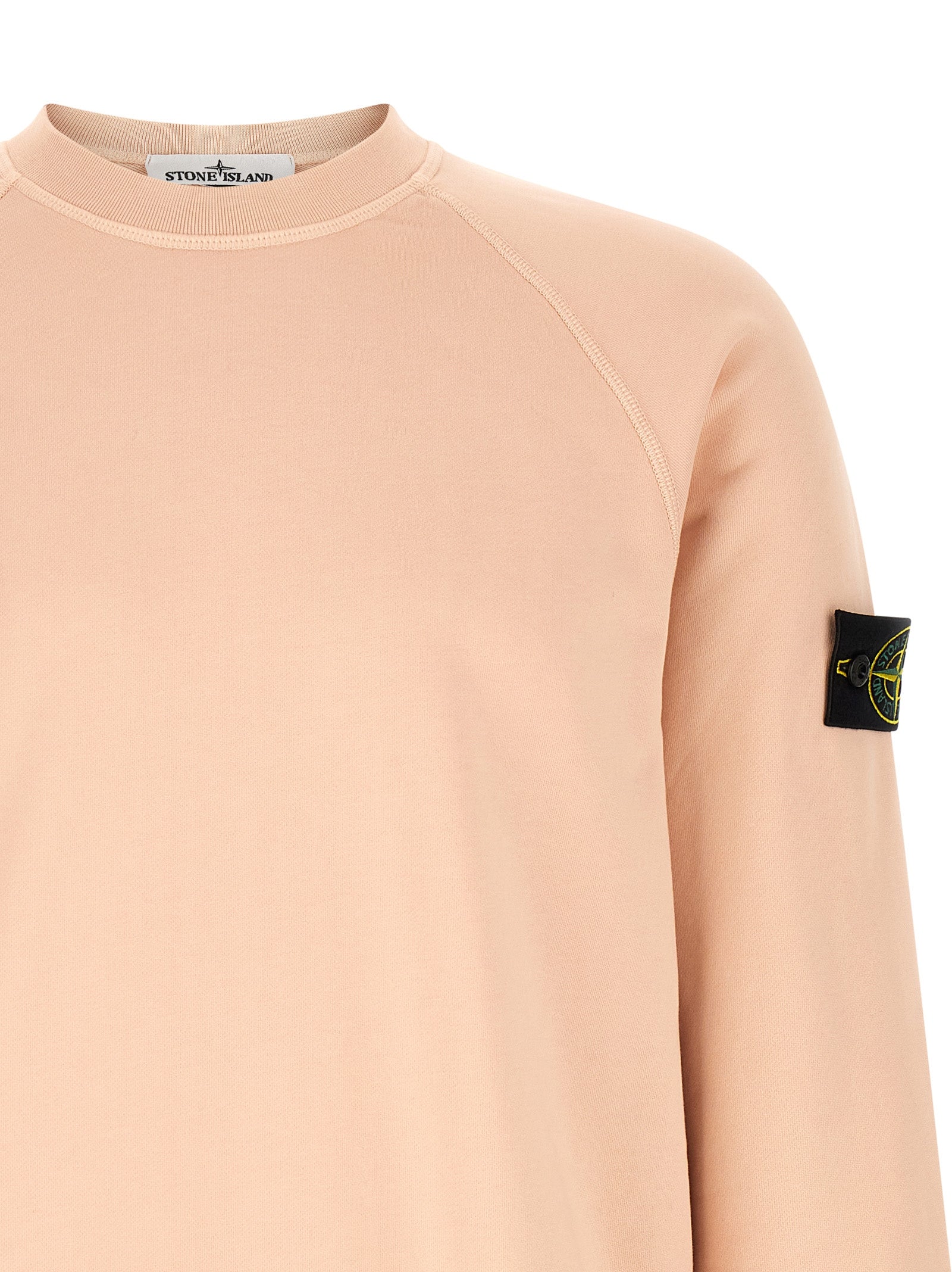 Sweatshirt by Stone Island for men in cotton multicolor, pink & signature features an enviable silhouette, showcasing a premium and refined crew neckline for a truly enviable finish.