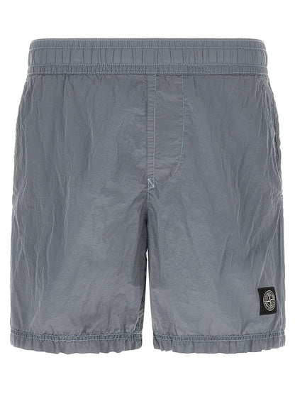 Stone Island Gray Polyamide Swim Shorts