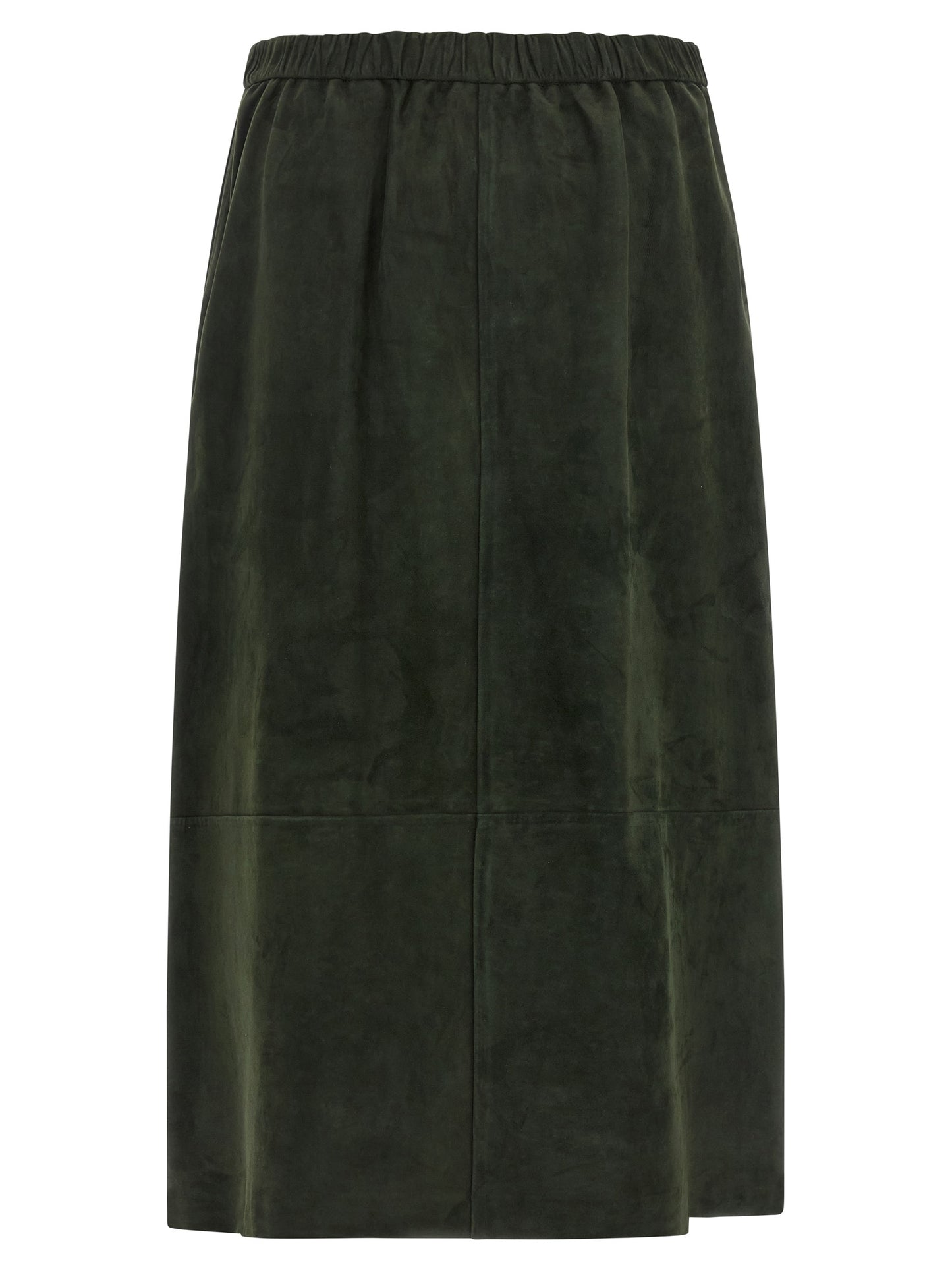 S Max Mara Women's Flared Suede Lamb Leather Skirt - Bicolour Gold Green