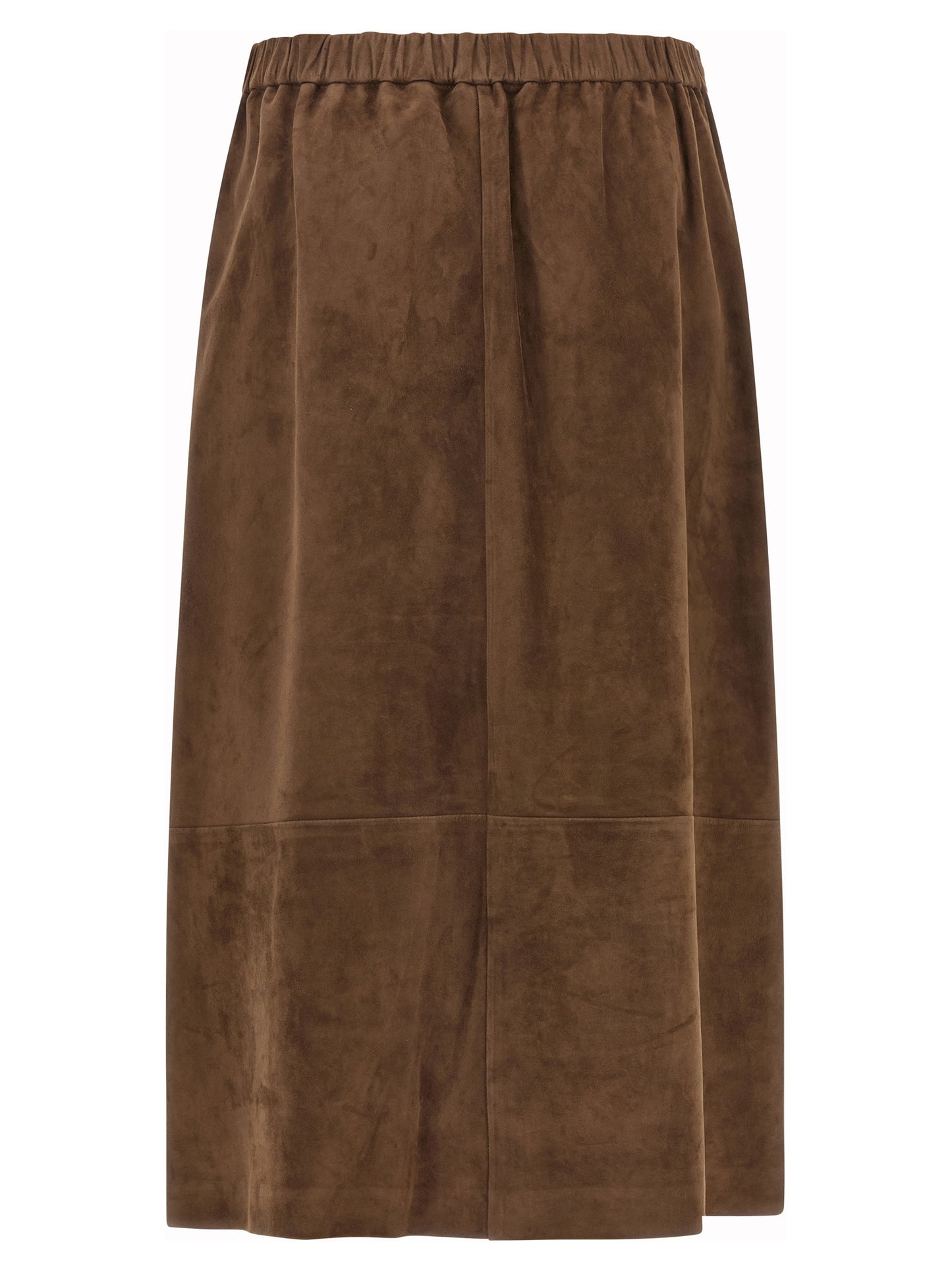 Skirt by S Max Mara for women in suede lamb leather brown & gold features a sublime silhouette, showcasing the sublime design of the Women's Suede Lamb Leather Skirt in a sophisticated midi.
