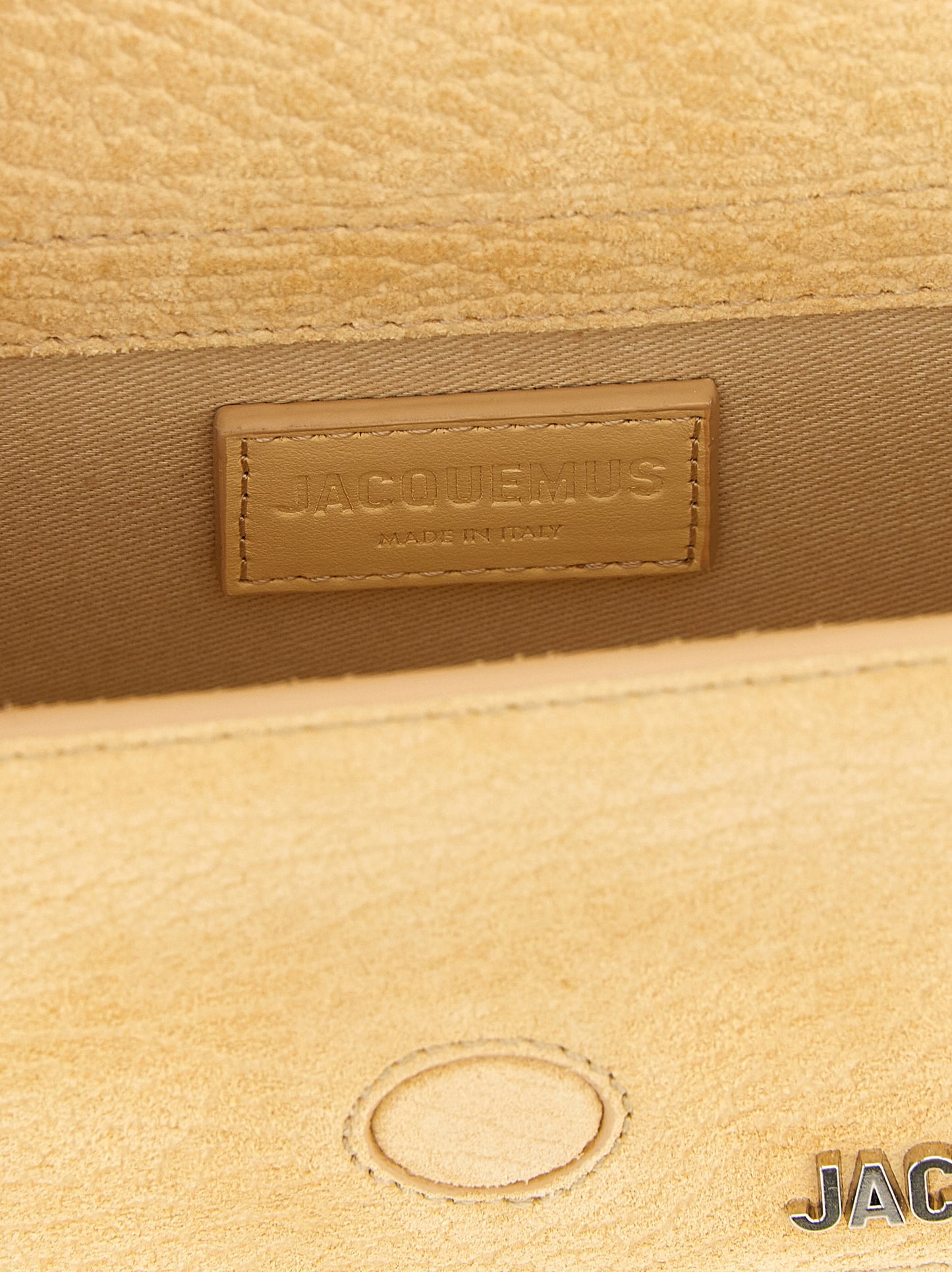 Handbag by Jacquemus for women in bos taurus suede cowhide leather bicolour, silver & yellow features a exquisite silhouette, showcasing a secure magnetic and exquisite with versatile shoulder-strap, handle & adjustable-strap for a exquisite finish.
