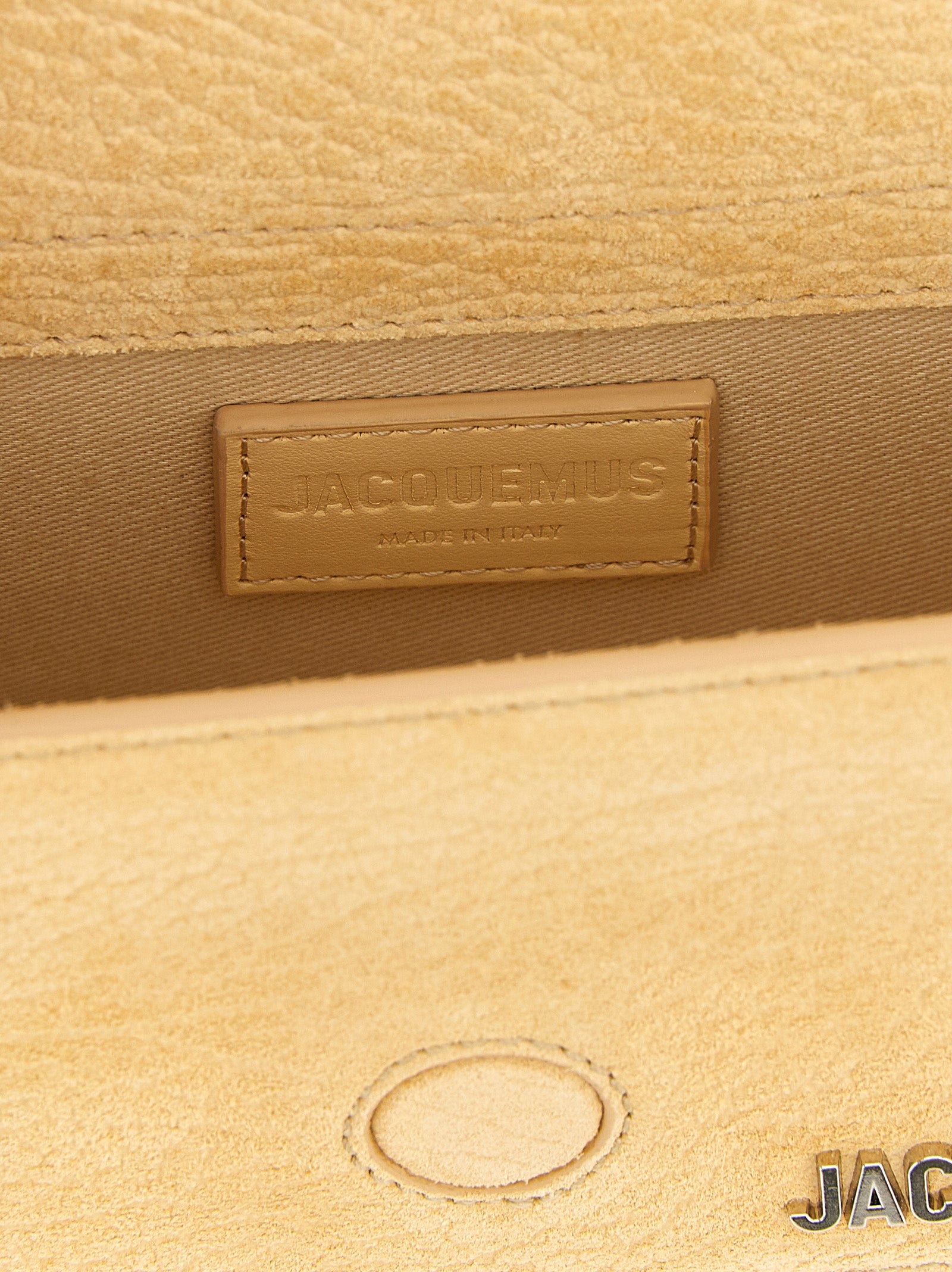 Handbag by Jacquemus for women in bos taurus suede cowhide leather bicolour, silver & yellow features a exquisite silhouette, showcasing a secure magnetic and exquisite with versatile shoulder-strap, handle & adjustable-strap for a exquisite finish.