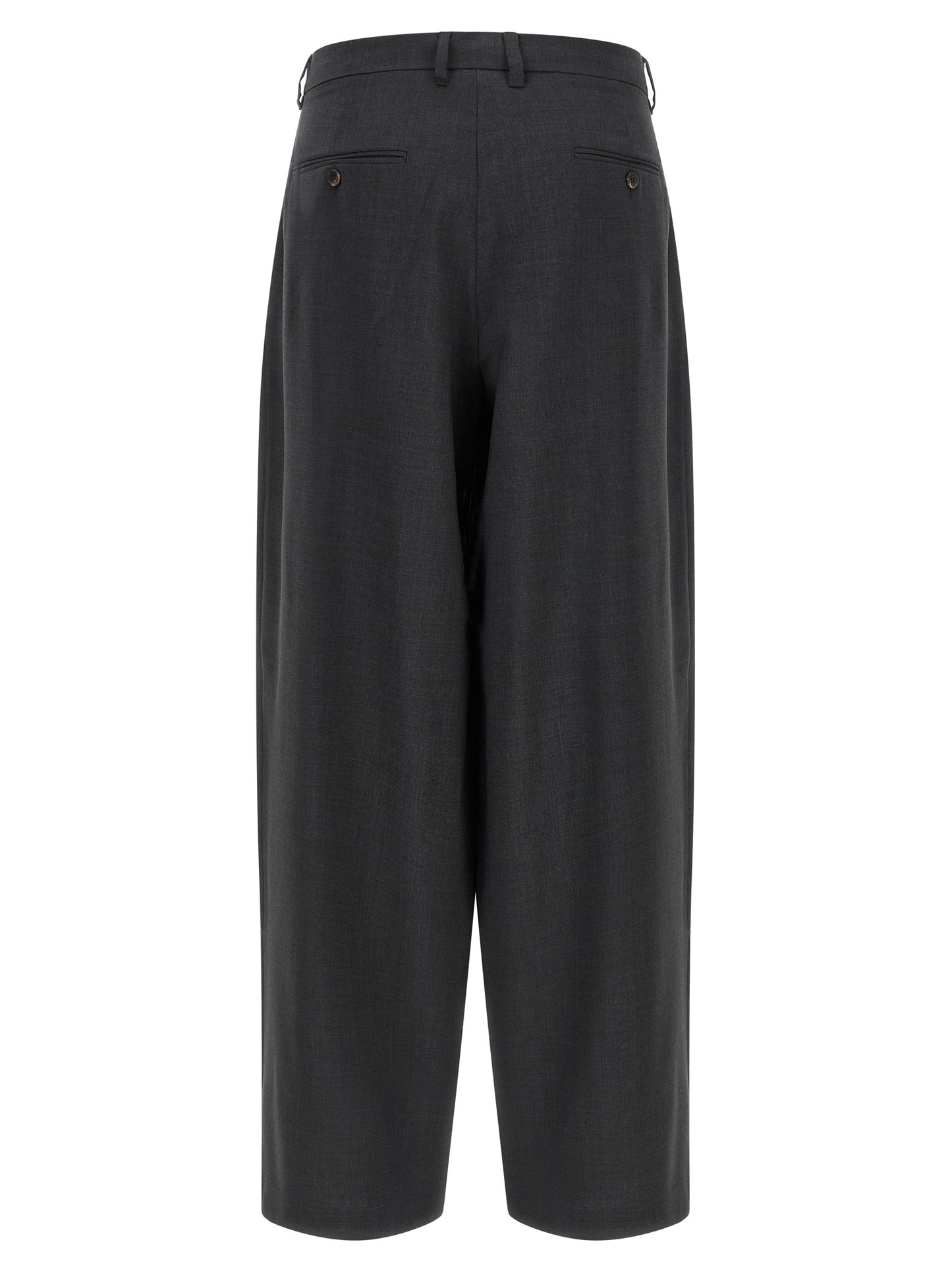 Trousers by S Max Mara for women in wool canvas gray features an on trend silhouette, showcasing a sophisticated with a long and high rise for an on trend finish.