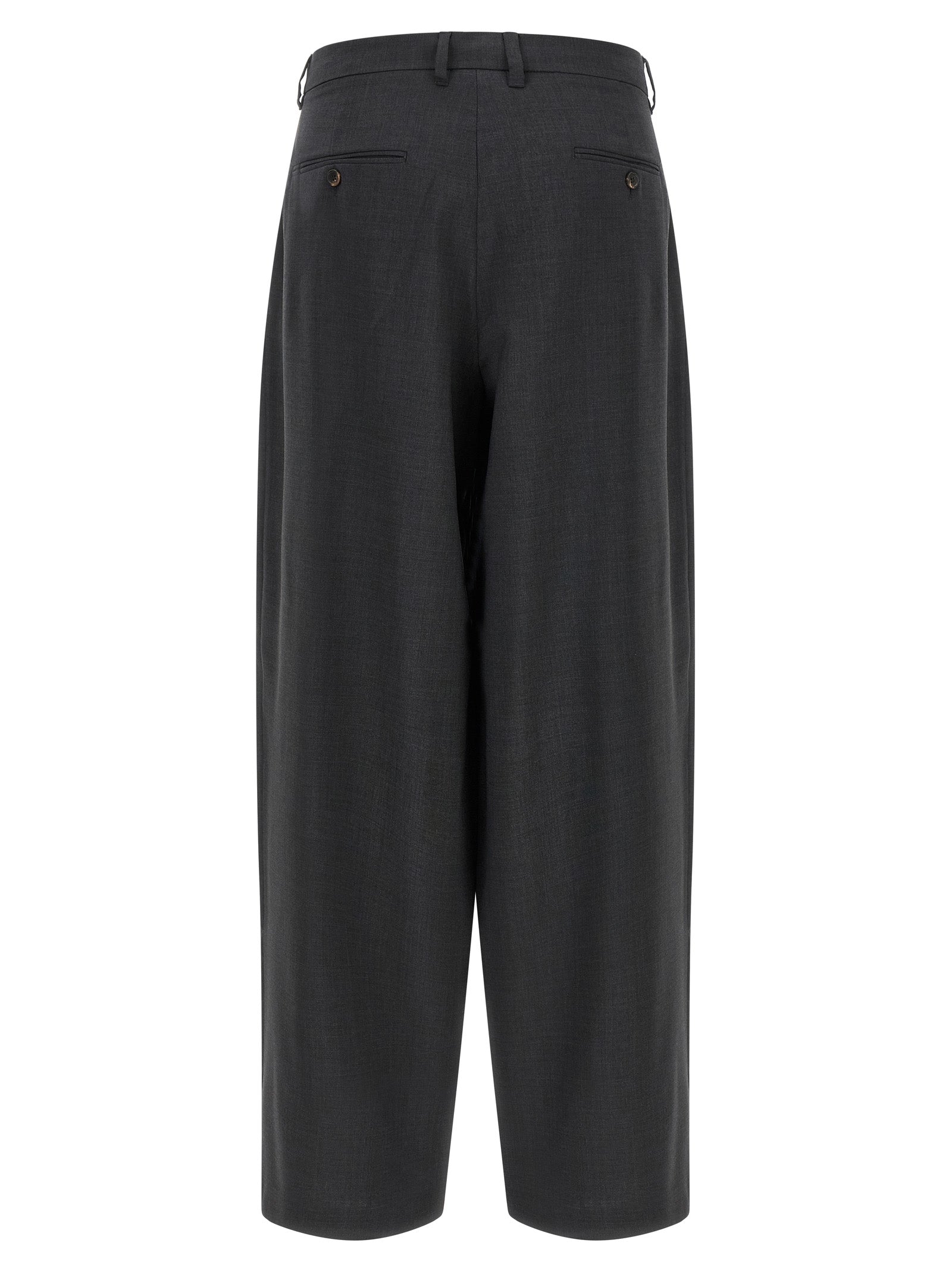 Trousers by S Max Mara for women in wool canvas gray features an on trend silhouette, showcasing a sophisticated with a long and high rise for an on trend finish.