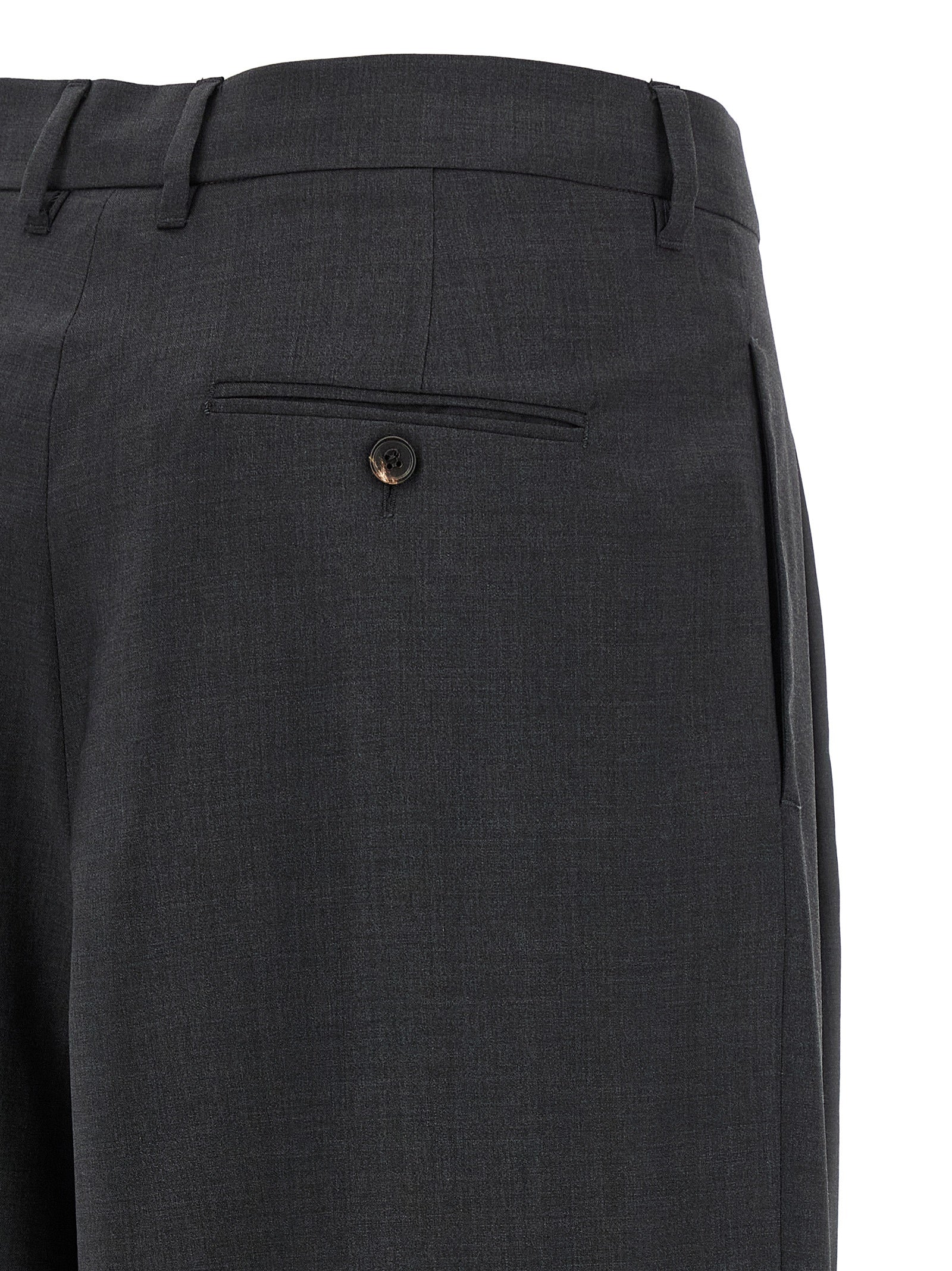 Trousers by S Max Mara for women in wool canvas gray features a artisanal silhouette, showcasing a sophisticated with a long and high rise for a artisanal finish.