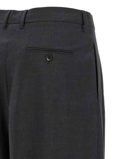 Trousers by S Max Mara for women in wool canvas gray features a artisanal silhouette, showcasing a sophisticated with a long and high rise for a artisanal finish.