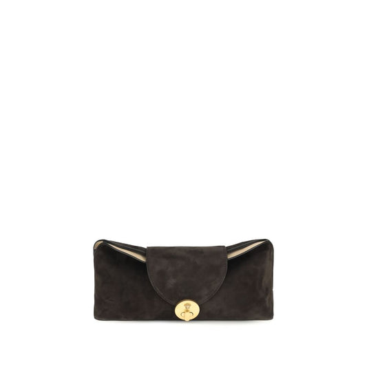 Evening Shoulder Bag by Versace for women in bos taurus nappa & suede leather brown presents a versatile silhouette, showcasing a secure flap and versatile with versatile shoulder-strap for a sophisticated look.