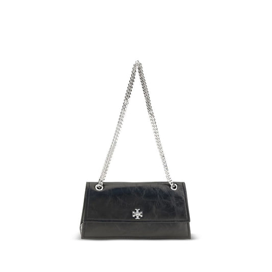 Shoulder Flap Bag by Tory Burch for women in polyethylene suede leather & cotton black showcases a enviable silhouette, artfully detailed with a secure flap, organized , and versatile shoulder-strap for a enviable look.