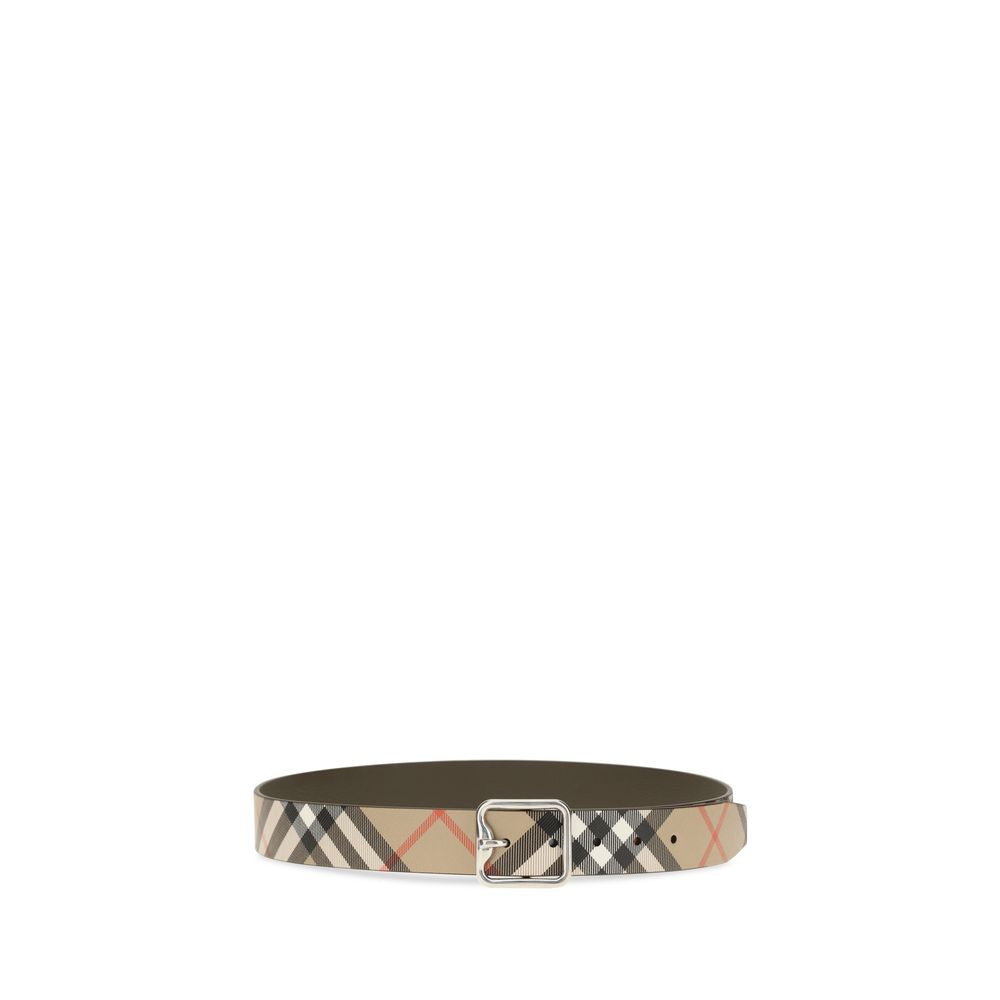 Belt by Burberry for men in bos taurus calf leather beige, palladium & signature features a artisanal-chic design, artfully capturing the essence of the Bos Taurus Calf Leather Belt with a artisanal-chic finish.