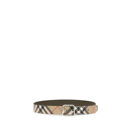 Belt by Burberry for men in bos taurus calf leather beige, palladium & signature features a artisanal-chic design, artfully capturing the essence of the Bos Taurus Calf Leather Belt with a artisanal-chic finish.
