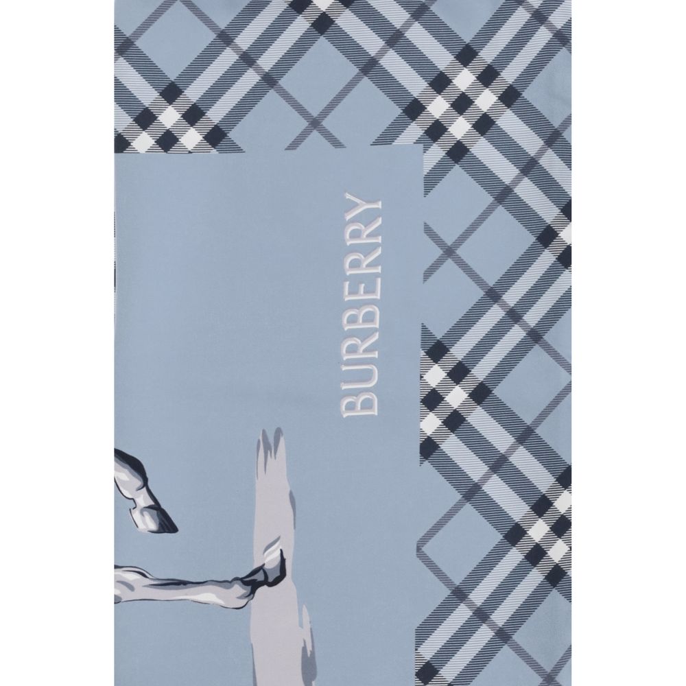 Scarf by Burberry for men in silk twill blue, signature & print presents a effortlessly chic silhouette, artfully capturing the essence of the effortlessly chic Silk Twill Scarf design for a sophisticated look.
