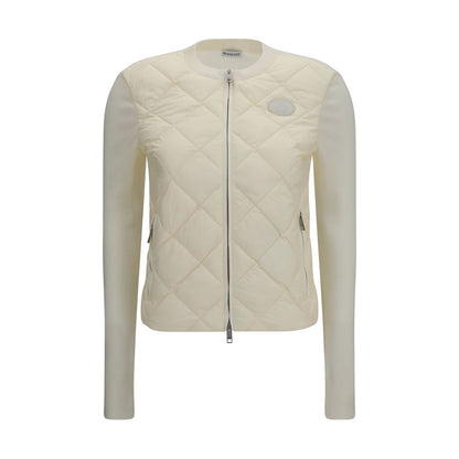 Cardigan by Burberry for women in polyamide cotton beige features a nuanced silhouette with a refined round neckline and nuanced sleeveless detailing for a sophisticated look.