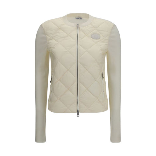 Cardigan by Burberry for women in polyamide cotton beige features a nuanced silhouette with a refined round neckline and nuanced sleeveless detailing for a sophisticated look.
