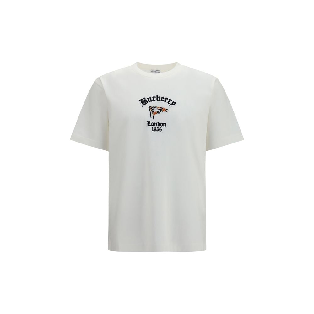 T-Shirt by Burberry for men in cotton white & signature showcases a dramatic silhouette, elegantly detailed with a dramatic crew neckline and short-sleeve for a truly dramatic finish.