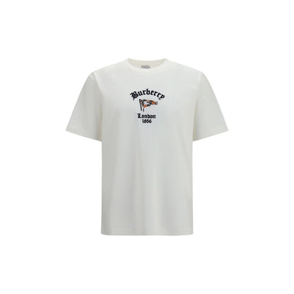 T-Shirt by Burberry for men in cotton white & signature showcases a dramatic silhouette, elegantly detailed with a dramatic crew neckline and short-sleeve for a truly dramatic finish.