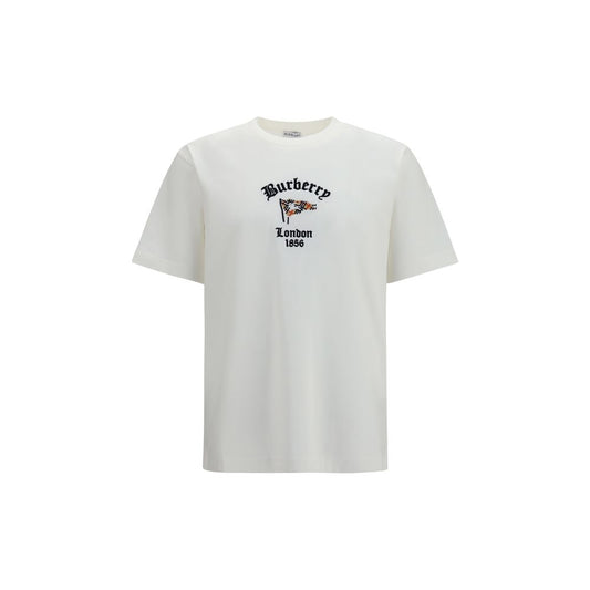 T-Shirt by Burberry for men in cotton white & signature showcases a dramatic silhouette, elegantly detailed with a dramatic crew neckline and short-sleeve for a truly dramatic finish.