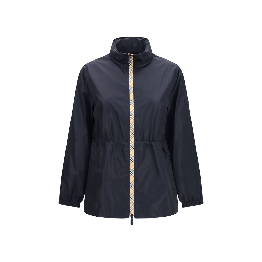 Hooded Parka by Burberry for women in nylon beige, black, sand & signature features a modern silhouette, showcasing a sophisticated hooded neckline and premium lightweight & hooded for a truly modern finish.