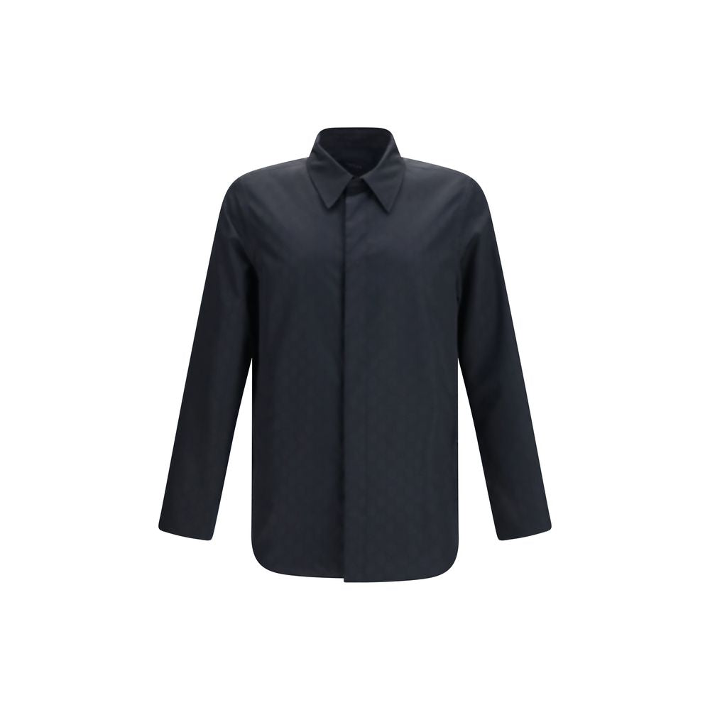 Overcoat by Gucci for men in polyamide & silk black features an satoral silhouette, showcasing a sophisticated and satoral lightweight & pockets for a premium, timeless look.