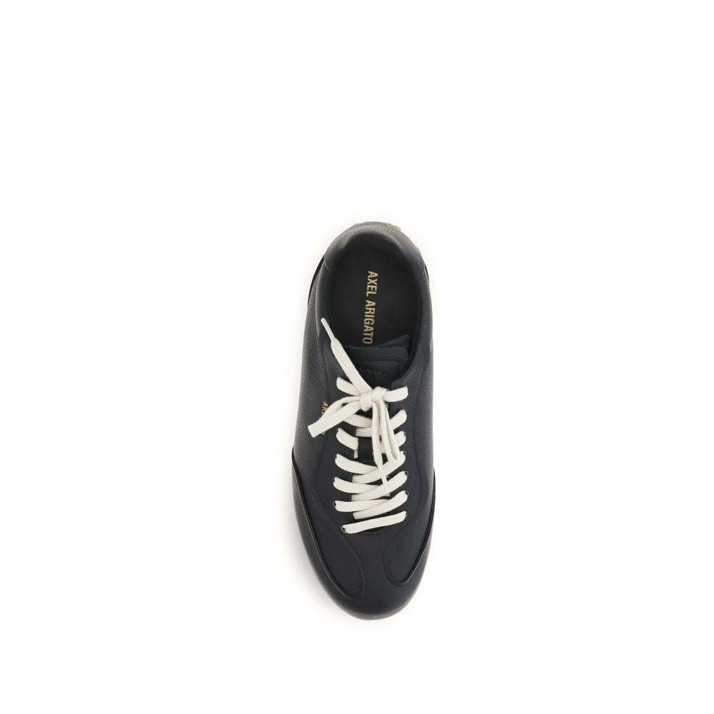 Athletic Sneakers by Axel Arigato for men in bamboo & bos taurus suede calf leather black features an exquisite silhouette, showcasing the premium low-top style of the Pony Men's Low Top Bamboo & Bos Taurus Suede Calf Leather Athletic Sneakers with an exquisite finish.
