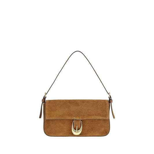 Shoulder Flap Bag by Staud for women in bos taurus calf suede leather brown features a effortless chic silhouette with a secure flap, magnetic & buckle, ample , and versatile shoulder-strap & adjustable-strap for a effortless chic finish.