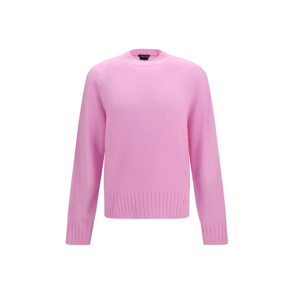 Sweater by Tom Ford for men in cashmere & capra leather multicolor showcases a sumptuous silhouette, artfully finished with a sumptuous crew neckline and for a sophisticated, sumptuous look.