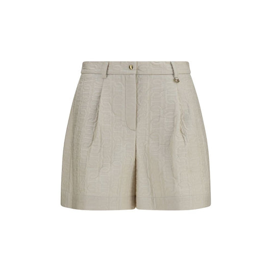 Moncler Women's Regular Fit Nylon Leather Bermuda Shorts - Beige Signature