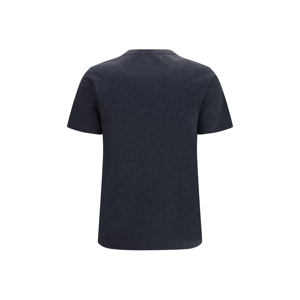 T-Shirt by Brunello Cucinelli for women in cotton gray & patterned features an on trend silhouette, perfectly showcasing a on trend and crew neckline for an elevated aesthetic.
