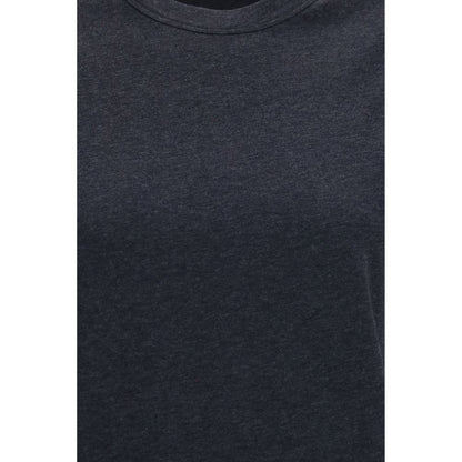 T-Shirt by Brunello Cucinelli for women in cotton gray & patterned showcases a fashionable silhouette, elegantly detailed with a fashionable and for a sophisticated, high-fashion look.